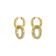 ted baker lina: double link crystal drop earrings gold tone