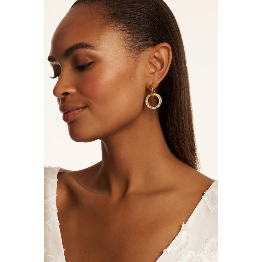 ted baker lina: double link crystal drop earrings gold tone