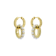ted baker lorrie: double logo link drop earrings gold tone