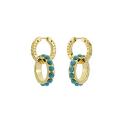 ted baker lorrie: double logo link drop earrings gold tone