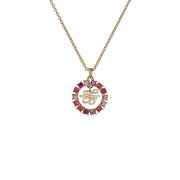 ted baker molli: monogram crystal pendant necklace gold tone