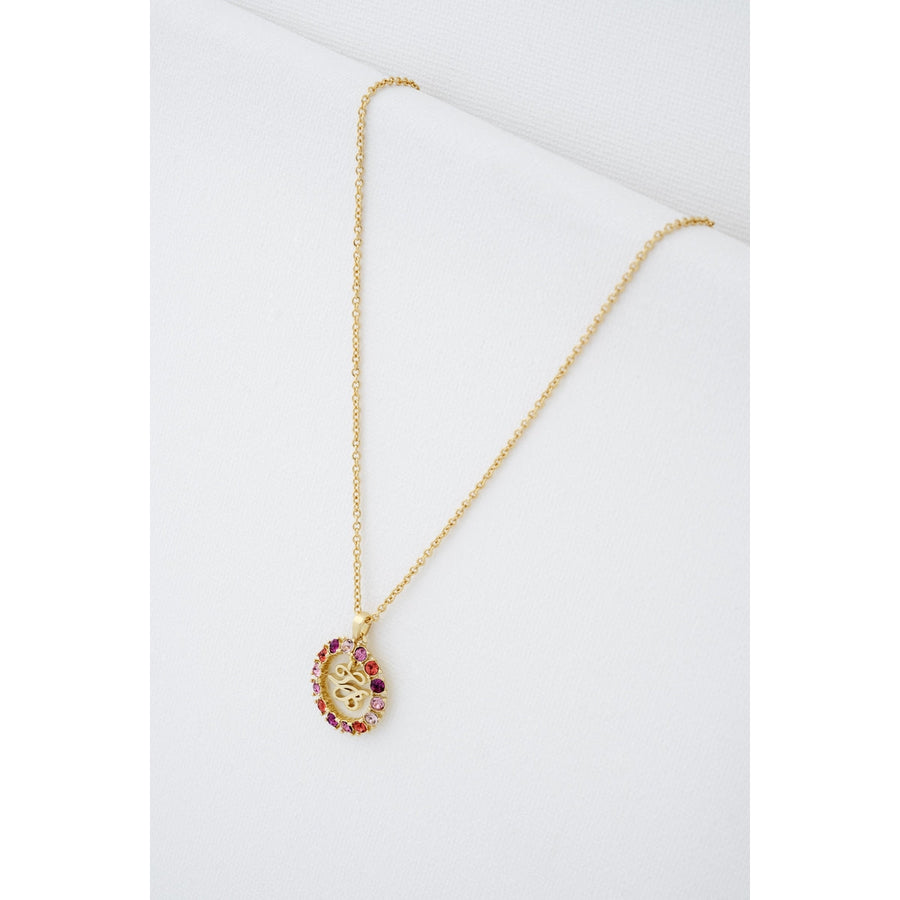 ted baker molli: monogram crystal pendant necklace gold tone