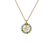 ted baker molli: monogram crystal pendant necklace gold tone