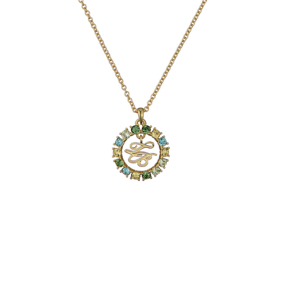 ted baker molli: monogram crystal pendant necklace gold tone