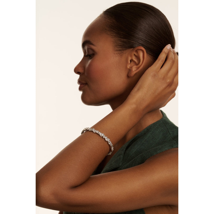 ted baker clarina: crystal cluster bangle  silver tone