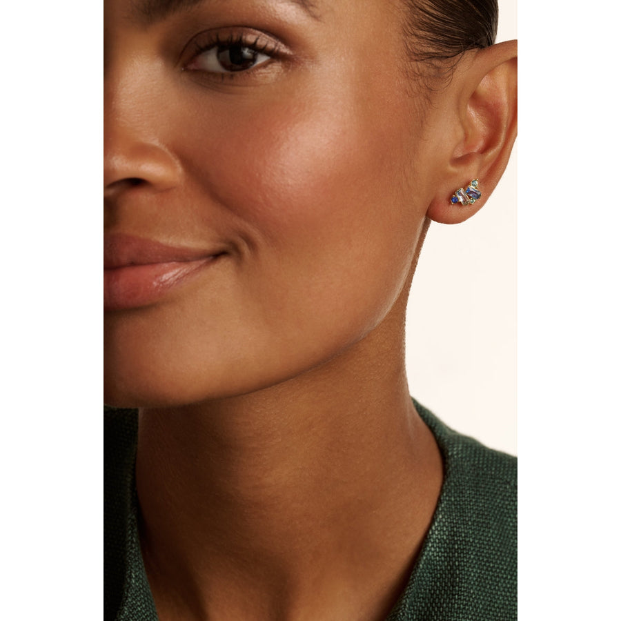 ted baker clarice: crystal cluster stud earrings gold tone