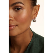 ted baker clarence: crystal cluster hoop earrings silver tone