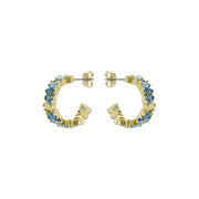ted baker clarence: crystal cluster hoop earrings gold tone