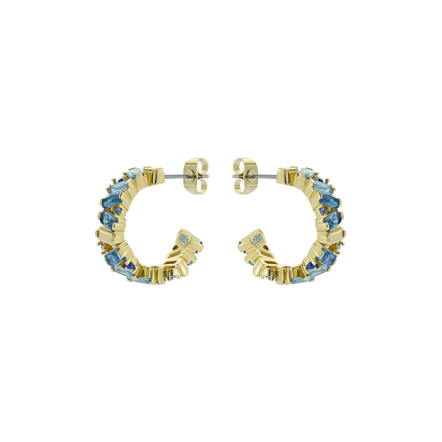 ted baker clarence: crystal cluster hoop earrings gold tone
