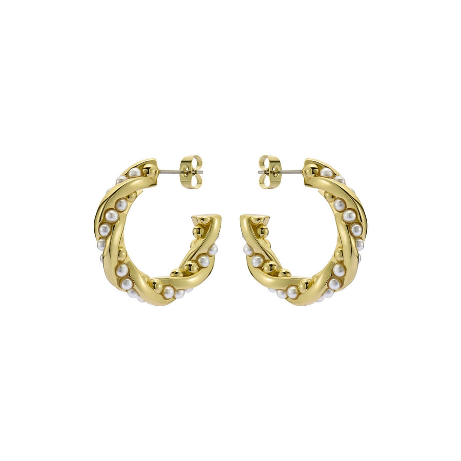 ted baker tiyaa: twisted pearl hoop earrings gold tone