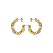 ted baker tiyaa: twisted pearl hoop earrings gold tone