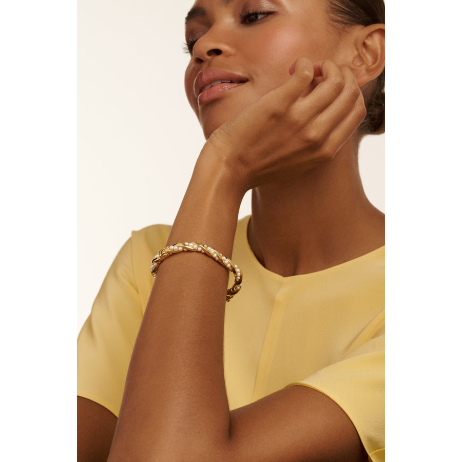 ted baker tilaa: twisted pearl cuff gold tone