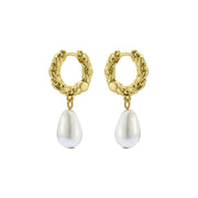 ted baker tilly: twisted pearl drop earrings gold tone