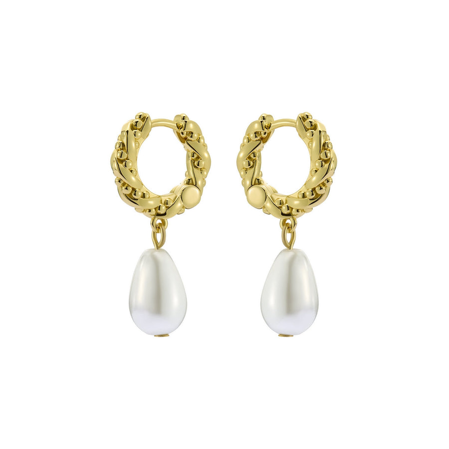 ted baker tilly: twisted pearl drop earrings gold tone