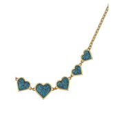 ted baker farah: faceted stone heart necklace gold tone