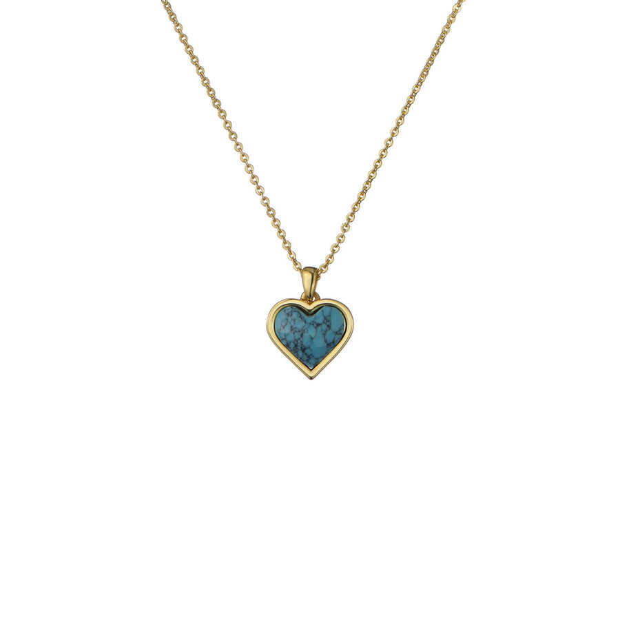 ted baker farida: faceted stone heart pendant necklace gold tone