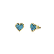 ted baker faris: faceted stone heart stud earrings gold tone
