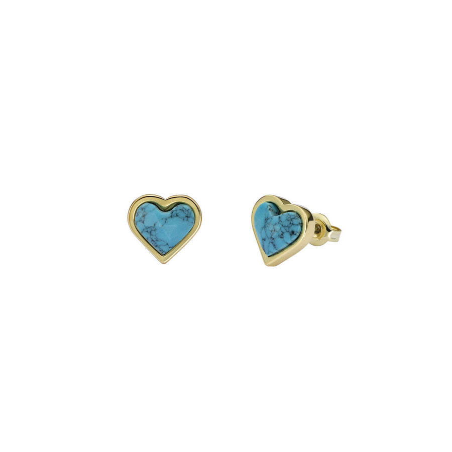 ted baker faris: faceted stone heart stud earrings gold tone