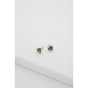 ted baker faris: faceted stone heart stud earrings gold tone