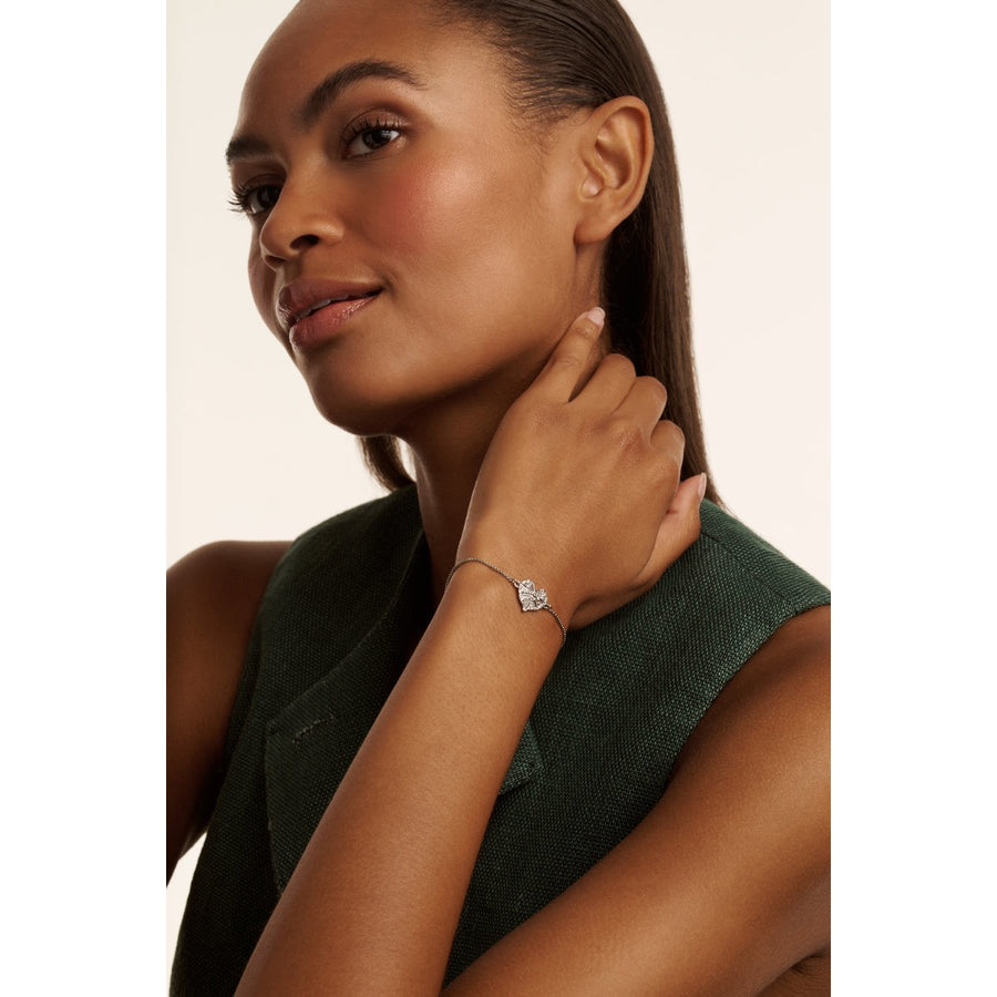 ted baker cherisa: crystal cluster heart adjustable bracelet silver tone