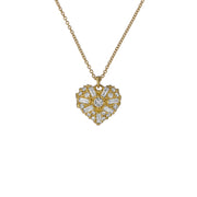 ted baker cherish: crystal cluster heart locket pendant necklace gold tone