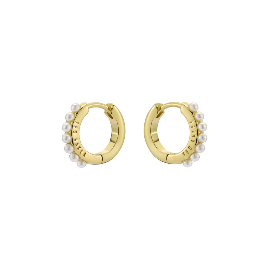 ted baker persia: pearl huggie earrings gold tone