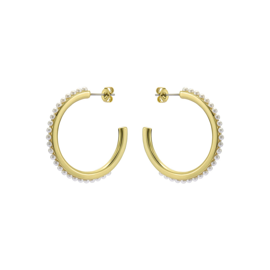 ted baker peraa: medium pearl hoop earrings gold tone