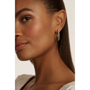 ted baker peraa: medium pearl hoop earrings gold tone