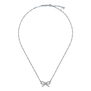 ted baker ribah: crystal silver tone ribbon bow pendant