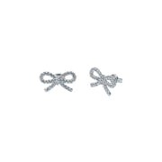 ted baker ribecca: crystal ribbon bow silver tone stud earrings