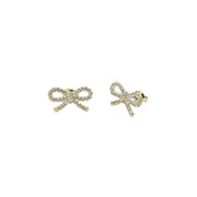 ted baker ribecca: crystal ribbon bow gold tone stud earrings