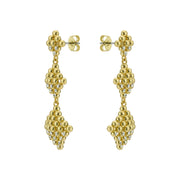 ted baker boa: crystal bobble diamond gold tone drop earrings