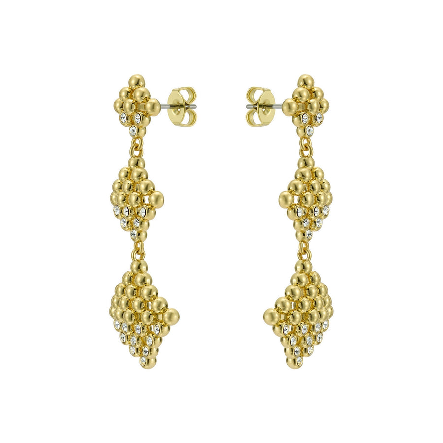 ted baker boa: crystal bobble diamond gold tone drop earrings
