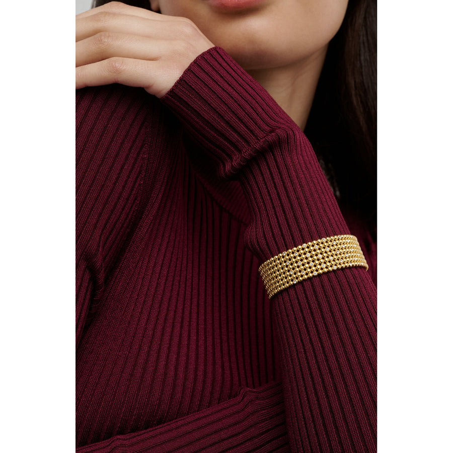 ted baker bobbi: crystal bobble wide gold tone bangle bracelet