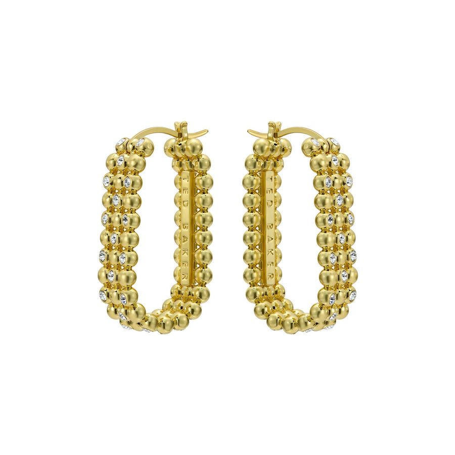 ted baker bollie: crystal bobble gold tone hoop earrings