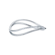 ted baker wavie: jewelled wave hinged crystal pearl silver tone bangle bracelet