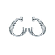 ted baker wayva: jewelled wave crystal silver tone large hoop earrings