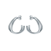 ted baker wayva: jewelled wave crystal silver tone large hoop earrings