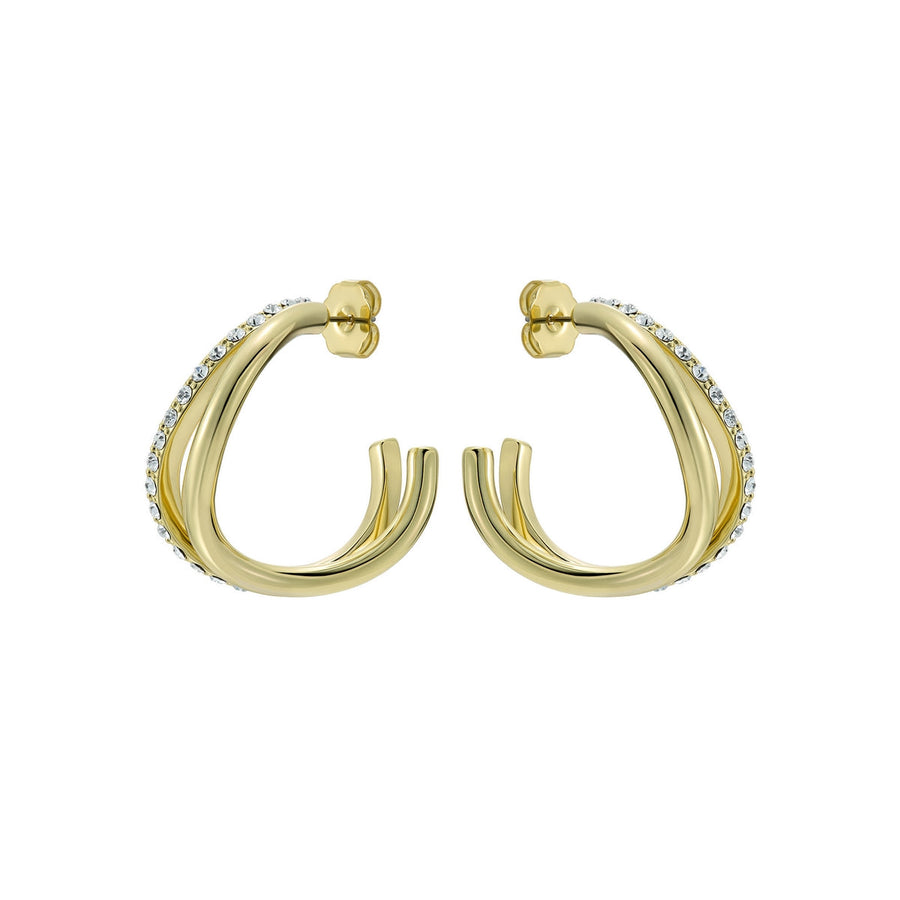 ted baker wayva: jewelled wave crystal gold tone large hoop earrings