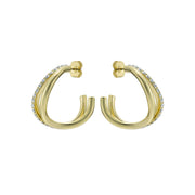 ted baker wayva: jewelled wave crystal gold tone large hoop earrings