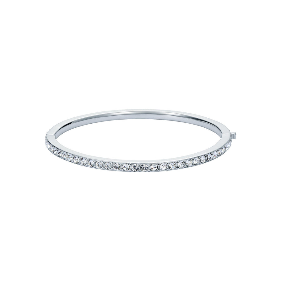 ted baker claudia: narrow crystal silver tone hinged bangle bracelet