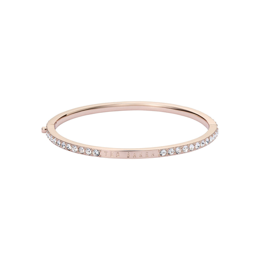 ted baker claudia: narrow crystal hinged bangle bracelet rose gold tone clear crystal