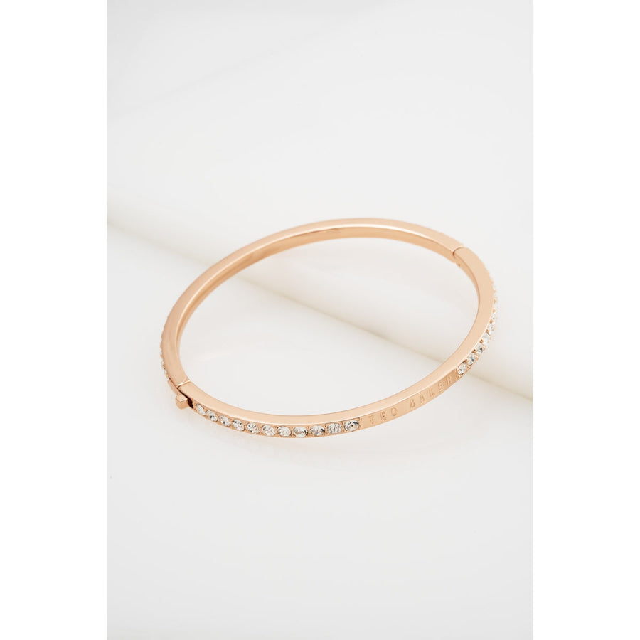 ted baker claudia: narrow crystal hinged bangle bracelet rose gold tone clear crystal