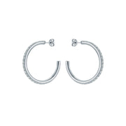ted baker clanci: medium crystal silver tone hoop earrings