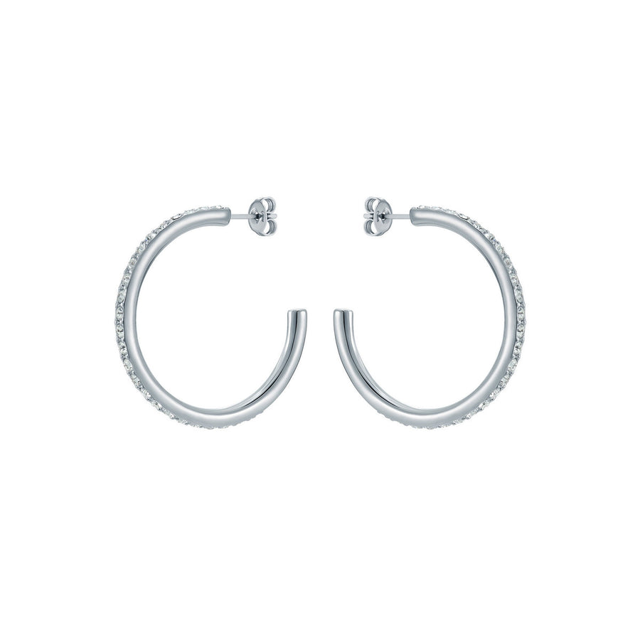 ted baker clanci: medium crystal silver tone hoop earrings