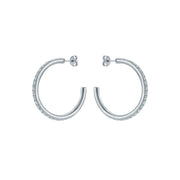 ted baker clanci: medium crystal silver tone hoop earrings