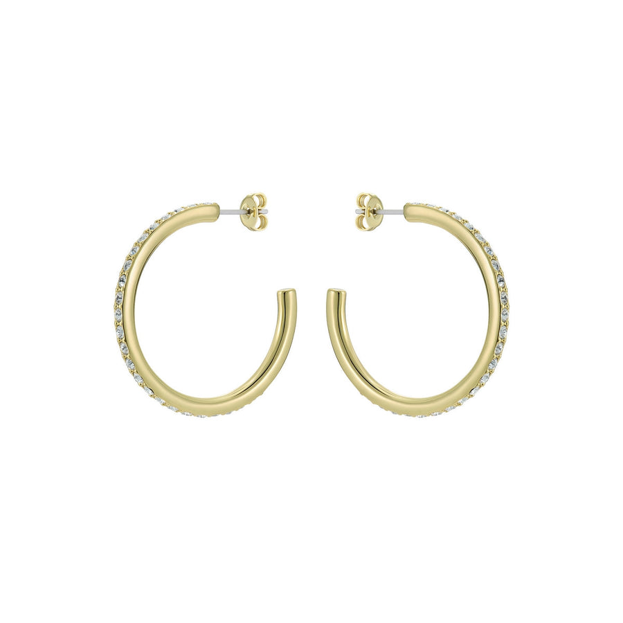 ted baker clanci: medium crystal gold tone hoop earrings