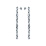 ted baker corinne: cosmic crystal drop earrings silver tone clear crystal