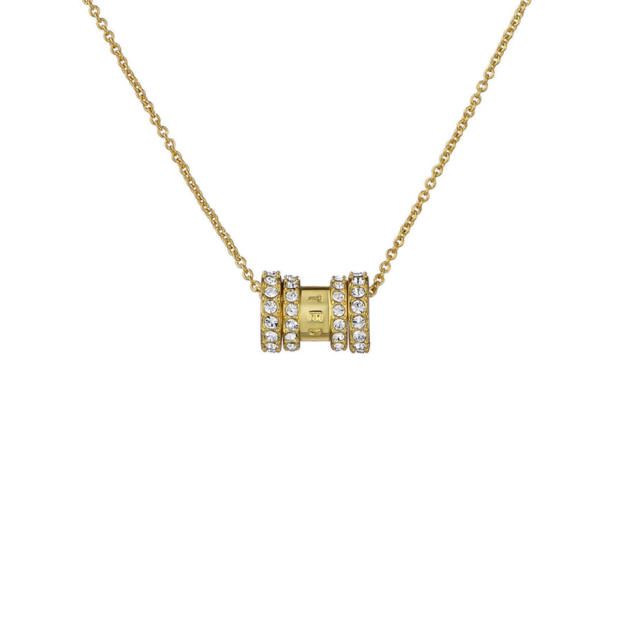 ted baker romie: crystal roll multi pendant necklace gold tone clear crystal