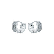 ted baker rosie: crystal roll huggie earrings silver tone clear crystal